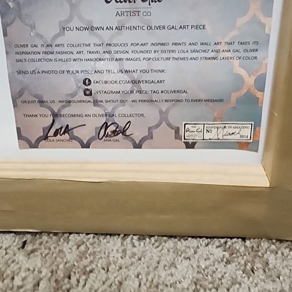 Oliver Gal canvas wrapped wall art - Picture 4 of 4